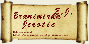 Branimirka Jerotić vizit kartica